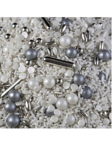 Confetis Prateado e Branco